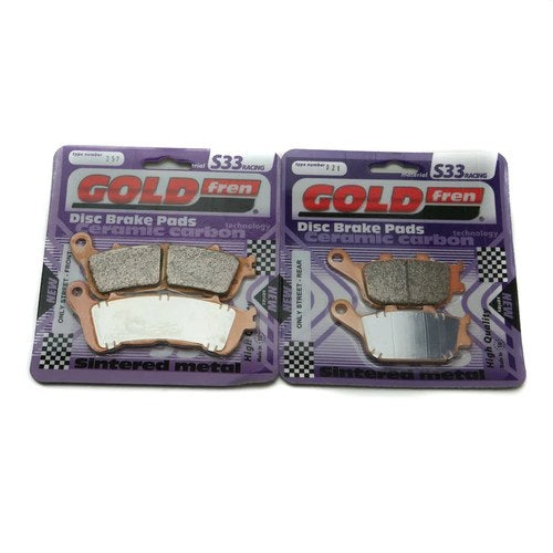 Goldfren S33 Brake Pads Front & Rear For Honda Cbf 500 A4/A5/A6/A7 ABS 2004-2007