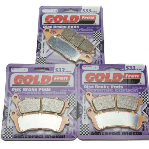 Goldfren S33 Brake Pads Front & Rear For Suzuki C 1800 RT Vlr Intruder 2008-2009