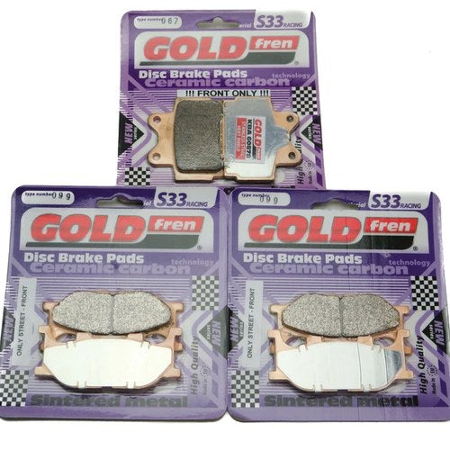 Goldfren S33 Brake Pads Front & Rear For Yamaha XJ 600 S Diversion 1998-2003