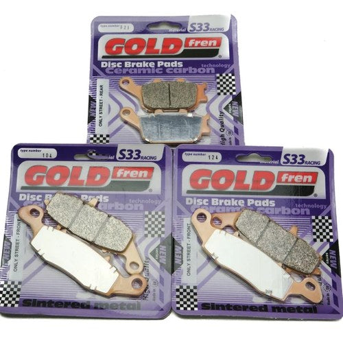 Goldfren S33 Brake Pads Front & Rear For Suzuki SV 650 (Non ABS) 2003-2010