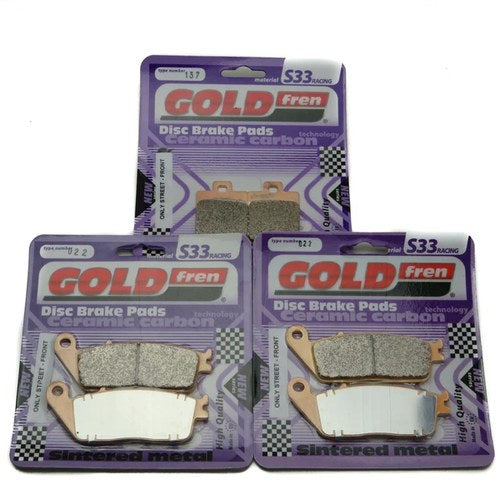 Goldfren S33 Brake Pads Front & Rear For Sachs / Sfm Quattrocento 400 2008
