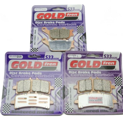 Goldfren S33 Brake Pads Front & Rear For Suzuki GSX-S 1000 Faired ABS 2016-2019