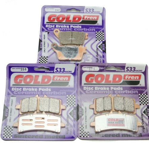Goldfren S33 Brake Pads Front & Rear For Suzuki Gsxr 1000 2012-2017