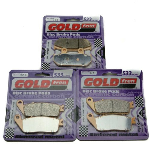 Goldfren S33 Brake Pads Front & Rear For Suzuki AN650 Burgman Non ABS 2004-2011