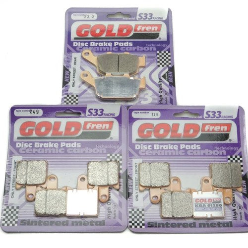 Goldfren S33 Brake Pads Front & Rear For Kawasaki Z 750 R (ZR 750 Nbfa) 2012