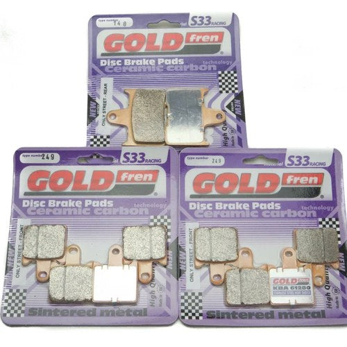 Goldfren S33 Brake Pads Front & Rear For Kawasaki Gtr 1400 ZG 1400 ABS 2008-2011