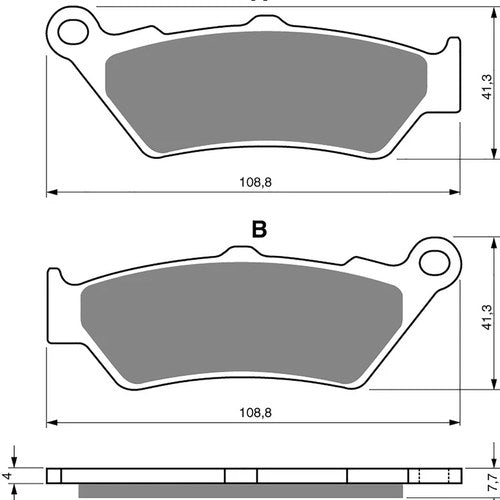 Brake Disc Pads Rear R/H Goldfren for 2007 Triumph Rocket Iii Classic (2294cc)
