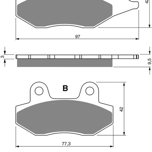 Brake Disc Pads Rear R/H Goldfren for 1998 Triumph Tiger 900 (885cc) (Carb)