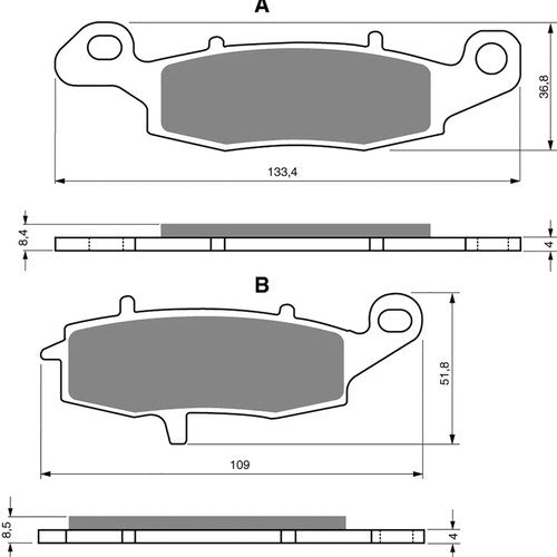 Brake Disc Pads Front R/H Goldfren for 1998 Kawasaki ZR 250 Balius II