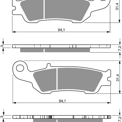 Brake Disc Pads Front R/H Goldfren for 2007 Yamaha YZ 250 FW (5XCH) (4T)