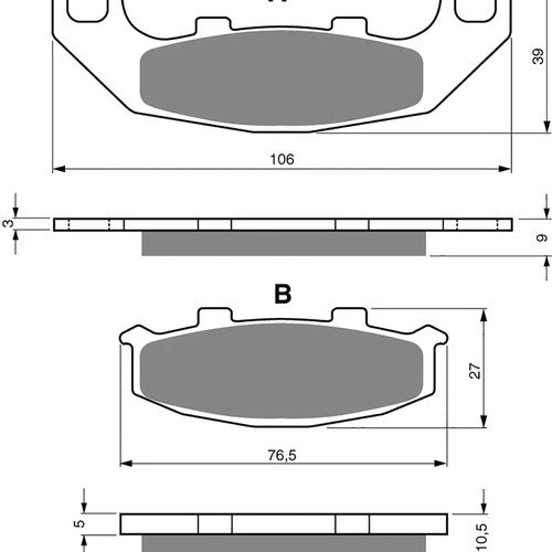 Goldfren AD044, VD430, FA141, FDB508, SBS615 Disc Pads (Pair)