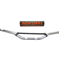 Motocross 7/8" MX Handlebar Silver Aluminium Braced & Black Red Renthal Bar Pad