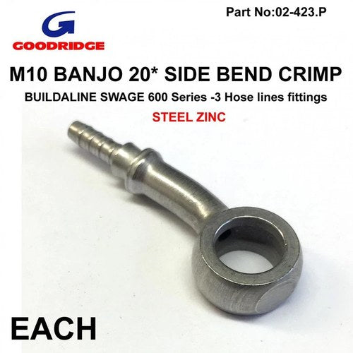 Banjo 20* Side Plated, Buildaline Swage 600 Series -3, Goodridge S5097-03Z1