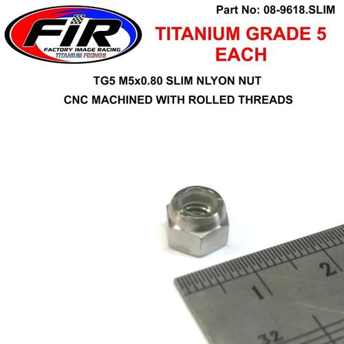 Titanium M5x0.80 Slim Nylon Nut, Each / Brake & Clutch Lever Nut
