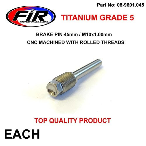 Titanium GR5 Brake Pin 45mm Each, Cnc machined with rolled threads