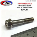 Titanium GR5 Bolt M6 x 35mm Each, Flange OD: 11mm / Hex Size: 8mm