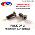 Titanium Csk Allen M4x12mm, Reservoir Cap Screws x 2, / Countersunk