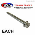 Titanium GR5 Bolt M10 x 105mm Each, Metric Fine 1.25mm / Grade 5