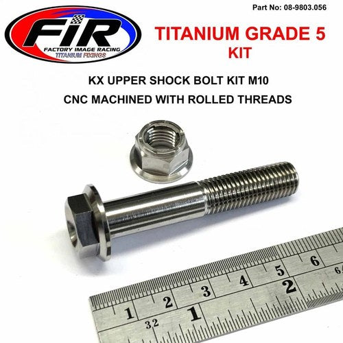GR5 KX Upper Shock Bolt Kit M10, 56mm / KX125 KXF250, 92153-0828,92210-1080