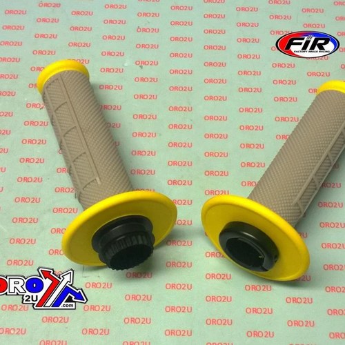 Lock ON Grips Half Waffle, Soft GREY/YEL, MX-08752YL, Odi Style, Fir -