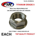 Honda Rear Spindle Nut M22x1.5, Titanium Grade 5 /, OEM Ref: 90305-KZ4-J20