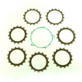 Clutch Friction Plate Set Yamaha YZ125 89-90, Athena P40230072, With Gasket