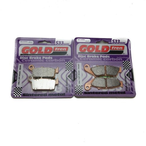 Goldfren S33 Brake Pads Front & Rear For Suzuki DR-Z 400 2005-2009