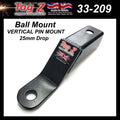 B.MOUNT 25mm Drop 1 Hole, Vertical Pin Mount, ATV/UTV Hitch Mount