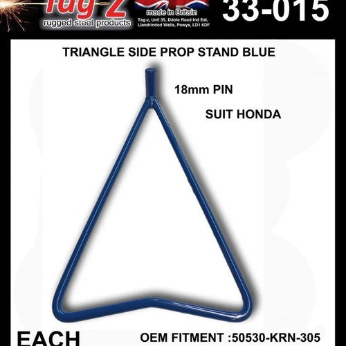 Triangle Side Prop Stand Blue, Honda For 18mm OR Bigger Rear Spindles