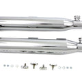 Chrome Slip On Muffler Set With Black Tips for Harley-Davidson