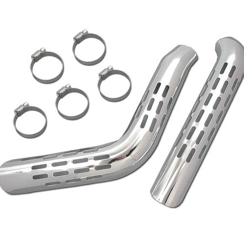 Exhaust Heat Shield Set Perforated Style Chrome for Harley-Davidson