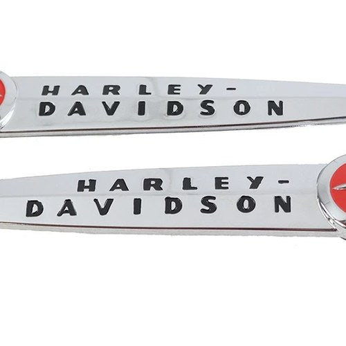 OE Emblem Set with Black Lettering for Harley-Davidson