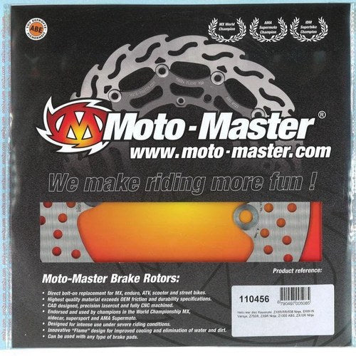 Disc Brake Rear, MOTO-MASTER Kawasaki ZX-6R Ninja 98-18, ZX10R 04-19