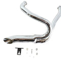 Chrome Wyatt Gatling 2 into 1 Exhaust Pipe Header Kit for Harley-Davidson