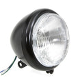 Black 5-3/4 inch Round Headlamp Assembly Teardrop Style for Harley-Davidson