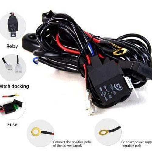 Universal LED Spot Light Bar Wiring Loom, Fuse / Relay / Connectors / Switch