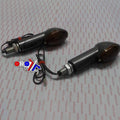 Indicators Smoke Lens, 40mm Stem, SET/2 Carbon Effect, inc bulb, E marked