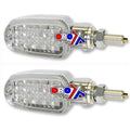 Universal Indicators Aluminum Chrome, Clear Lens, LED, E Marked, 2 Wire