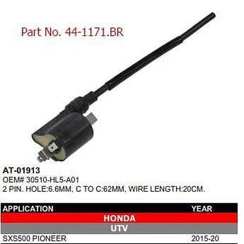 Ignition Coil Honda SXS500 Pioneer 2015-2021, SXS520 2021-2023