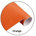 Orange Carbon Fiber Decal Sheet 30x127cm, 3D Fiber Vinyl