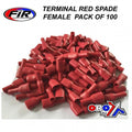 Red Female Spade Connectors, Pack OF 100 / T6.3mm
