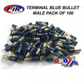 Blue Male Bullet Connectors, Pack OF 100