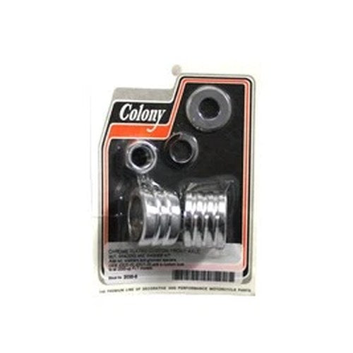 Chrome Groove Style Front Axle Spacer Kit for Harley-Davidson
