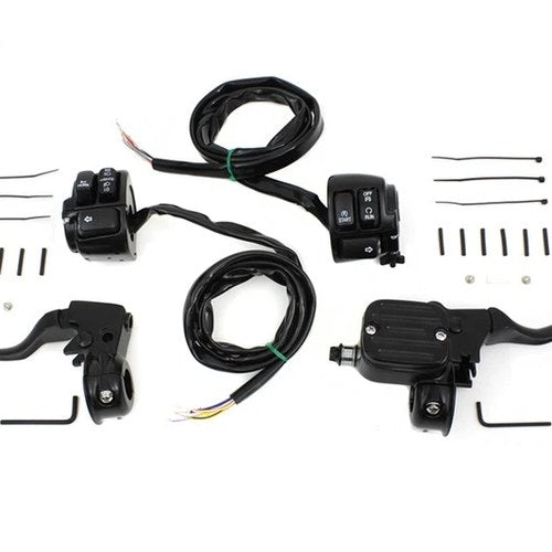 Handlebar Control Kit with Switches Black for Harley-Davidson