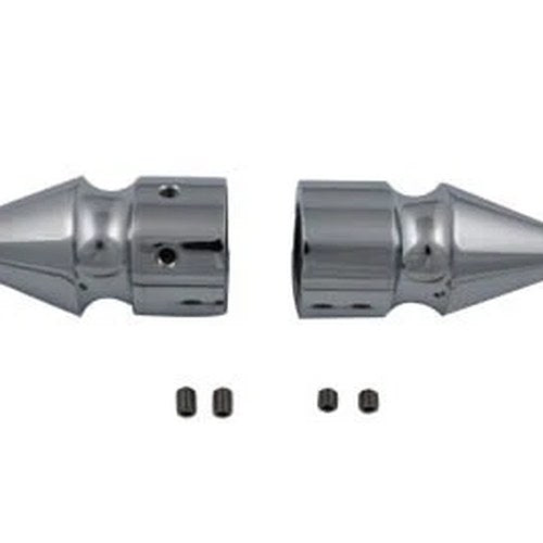 Chrome Front Axle Cover Set Pike Style for Harley-Davidson