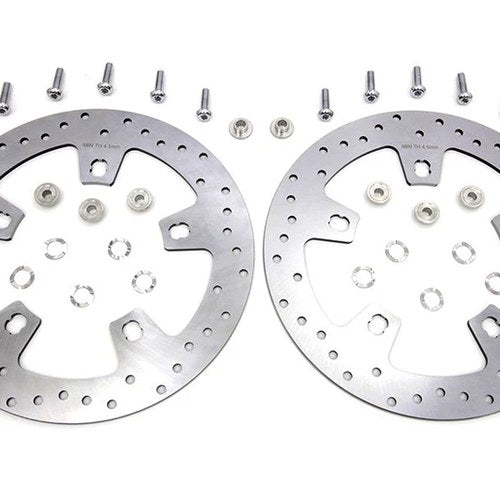 Duro 11.8 inch Drilled Front Brake Disc Set Stainless Steel for Harley-Davidson