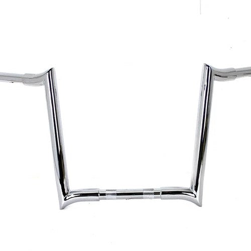 14 inch Chrome Z-Bar Handlebar with Indents for Harley-Davidson