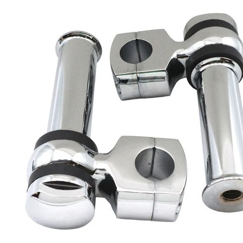 4-1/4 inch Offset Dog Bone Riser Set Chrome for Harley-Davidson