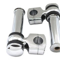 4-1/4 inch Offset Dog Bone Riser Set Chrome for Harley-Davidson