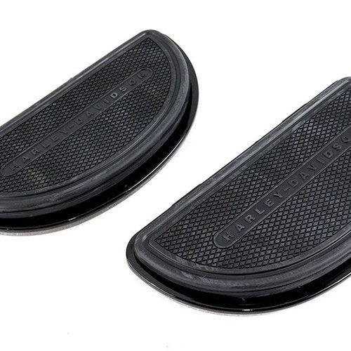 Gloss Black Passenger Half Moon Footboard Set for Harley-Davidson